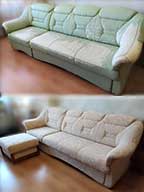 перетяжка  дивана из экокожи